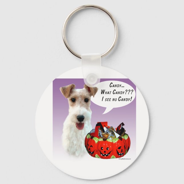 Wire Fox Terrier Halloween Candy Schlüsselanhänger (Vorderseite)