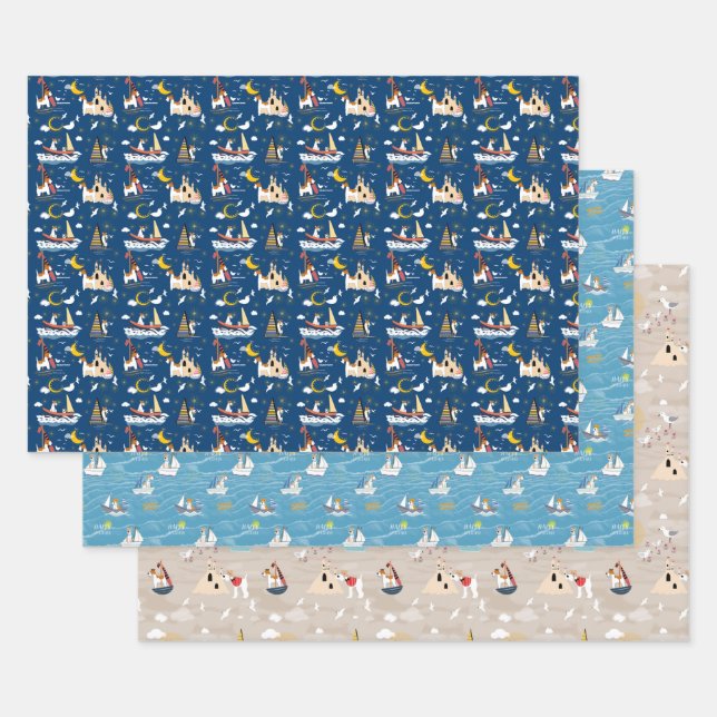 Wire Fox Terrier Happy Holidays Wrapping Papers Geschenkpapier Set (Set)