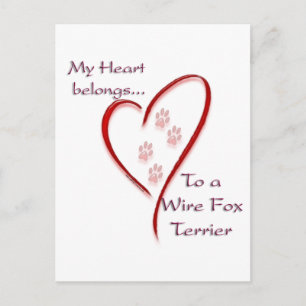 Wire Fox Terrier Heart Belongs Postkarte