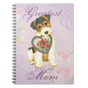 Wire Fox Terrier Heart Mama Notizblock