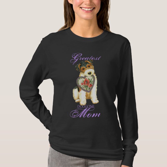 Wire Fox Terrier Herz Mama Long Sleeve T - Shirt (Vorderseite)
