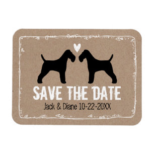 Wire Fox Terrier Hochzeit Terminankündigung Magnet