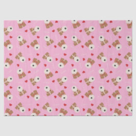 Wire Fox Terrier Hund Herz Brille Muster Pink Seidenpapier