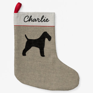 Wire Fox Terrier Hund Silhouette Holiday Xmas Kleiner Weihnachtsstrumpf