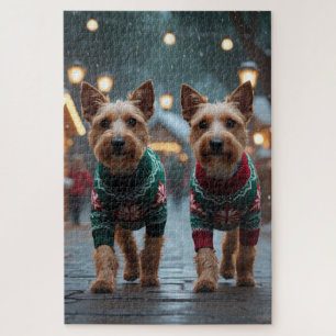 Wire Fox Terrier Hunde Weihnachten Schnee Feiertag