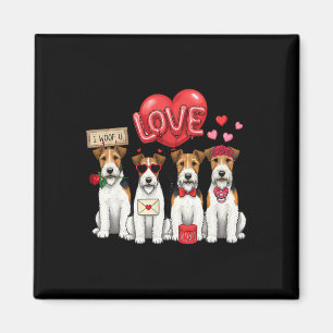 Wire Fox Terrier I Woof You Bow Sungles Heart Vale Magnet