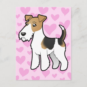 Wire Fox Terrier Liebe Postkarte