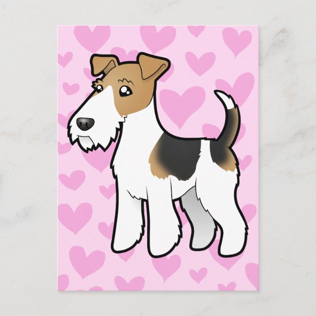 Wire Fox Terrier Liebe Postkarte (Vorderseite)