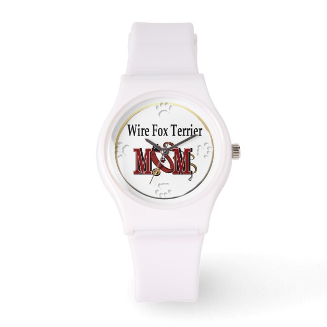 Wire Fox Terrier Mama Geschenke Armbanduhr (Vorderseite)