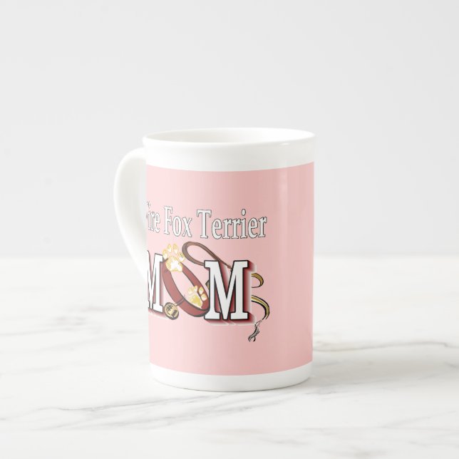 Wire Fox Terrier Mama Geschenke Prozellantasse (Vorderseite Links)