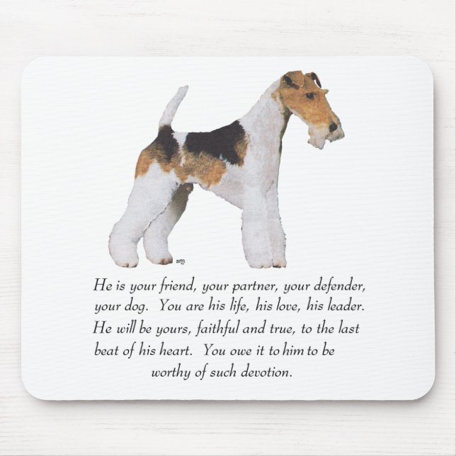 Wire Fox Terrier Memory / Dedication MALE Mousepad (Vorne)