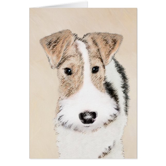 Wire Fox Terrier Painting - Niedliche Original Dog (Vorne)