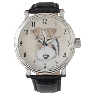Wire Fox Terrier Painting - Niedliche Original Dog Armbanduhr
