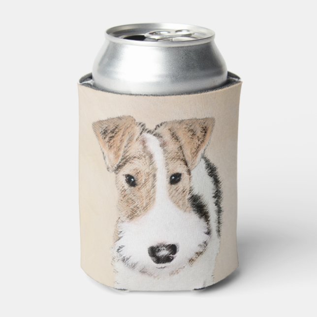 Wire Fox Terrier Painting - Niedliche Original Dog Dosenkühler (Kanne Vorderseite)