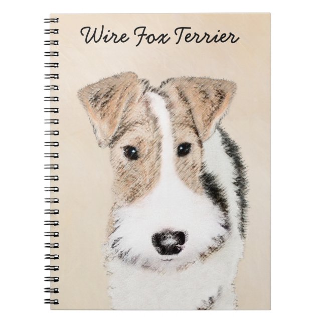 Wire Fox Terrier Painting - Niedliche Original Dog Notizblock (Vorderseite)