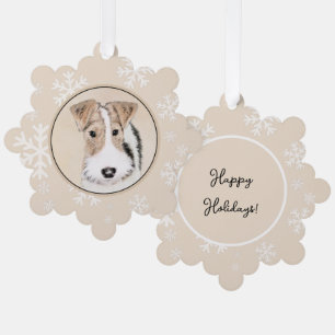 Wire Fox Terrier Painting - Niedliche Original Dog Ornament Karte