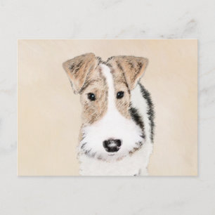Wire Fox Terrier Painting - Niedliche Original Dog Postkarte
