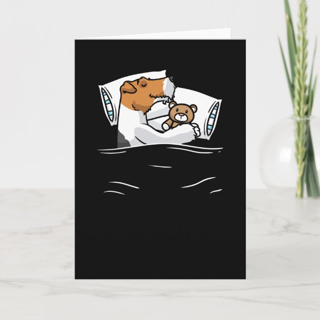 Wire Fox Terrier Pajama Shirt Karte (Vorderseite)