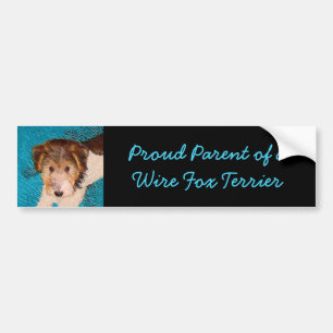 Wire Fox Terrier Puppy Painting - Original Dog Art Autoaufkleber