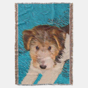 Wire Fox Terrier Puppy Painting - Original Dog Art Decke
