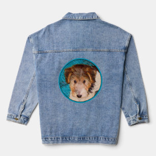 Wire Fox Terrier Puppy Painting - Original Dog Art Jeansjacke