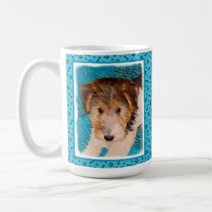 Wire Fox Terrier Puppy Painting - Original Dog Art Kaffeetasse