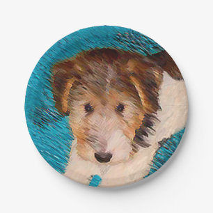 Wire Fox Terrier Puppy Painting - Original Dog Art Pappteller
