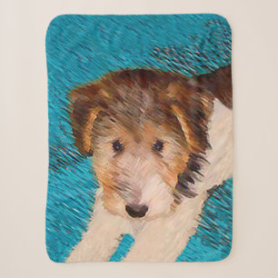 Wire Fox Terrier Puppy Painting - Original Dog Art Sherpadecke