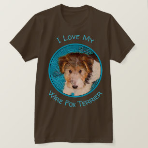 Wire Fox Terrier Puppy Painting - Original Dog Art T-Shirt