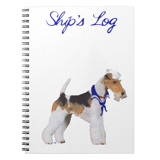 Wire Fox Terrier Sailor Notebook Notizblock (Vorderseite)