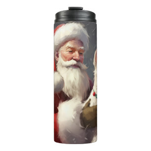 Wire Fox Terrier Santa Claus Weihnachten Thermosbecher