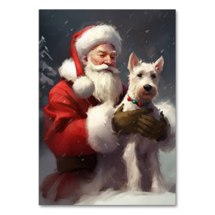 Wire Fox Terrier Santa Claus Weihnachten Tischnummer