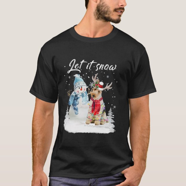 Wire Fox Terrier Santa Dog Weihnachtsschneemann Xm T-Shirt (Vorderseite)