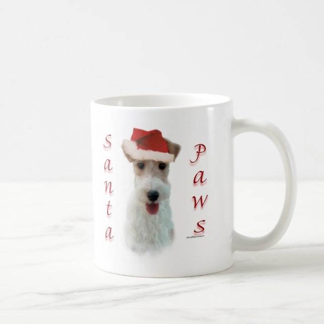 Wire Fox Terrier Santa Paws Kaffeetasse (Rechts)
