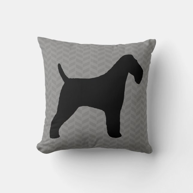 Wire Fox Terrier Silhouette Kissen (Vorderseite)
