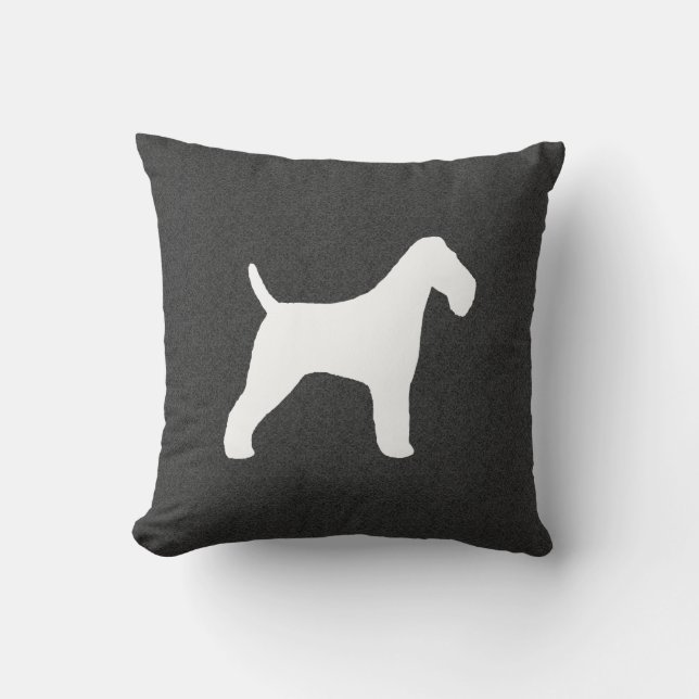 Wire Fox Terrier Silhouette Kissen (Vorderseite)