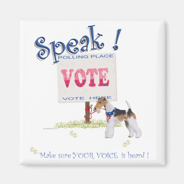 Wire Fox Terrier Stimmstimme Magnet (Vorne)