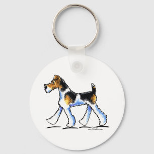 Wire Fox Terrier Trot Schlüsselanhänger