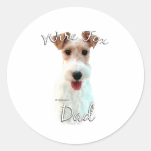 Wire Fox Terrier Vater 2 Runder Aufkleber