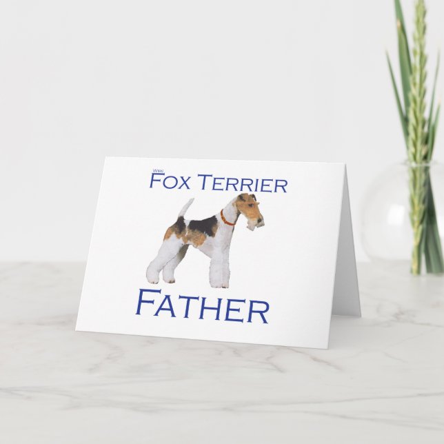 Wire Fox Terrier Vatertag Karte (Vorderseite)