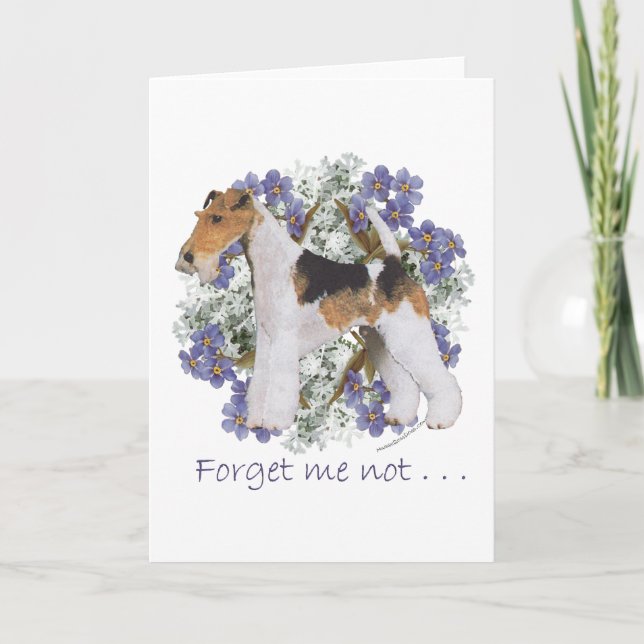 Wire Fox Terrier Vergiss-Me-not Karte (Vorderseite)