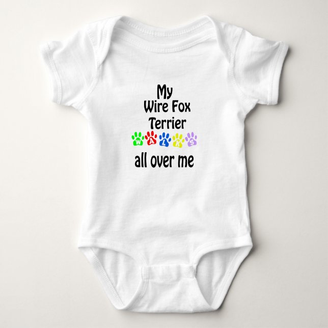 Wire Fox Terrier Walks Design Baby Strampler (Vorderseite)
