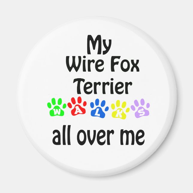 Wire Fox Terrier Walks Design Magnet (Vorne)