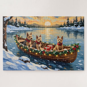 Wire Fox Terrier Weihnachtsboot Urlaub