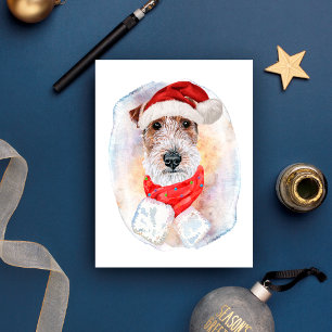 Wire Fox Terrier Weihnachtsgeschenke für Hunde Lie Feiertagspostkarte