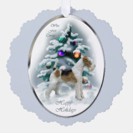 Wire Fox Terrier Weihnachtsgeschenke Ornament Karte