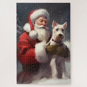 Wire Fox Terrier Weihnachtsmann Festives Weihnacht