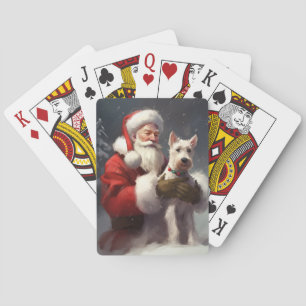 Wire Fox Terrier Weihnachtsmann Festives Weihnacht Spielkarten