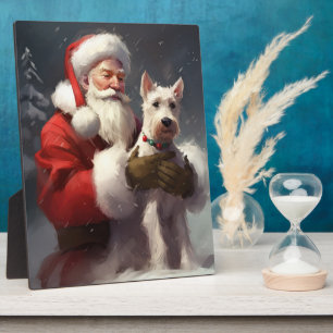 Wire Fox Terrier Weihnachtsmann Festliches Weihnac Fotoplatte