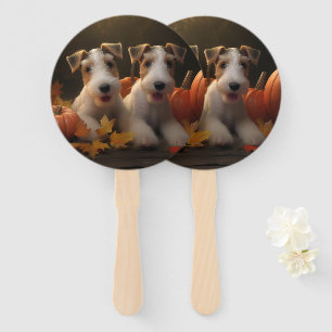 Wire Fox Terrier Welpe Autumn Delight Pumpkin Fächer